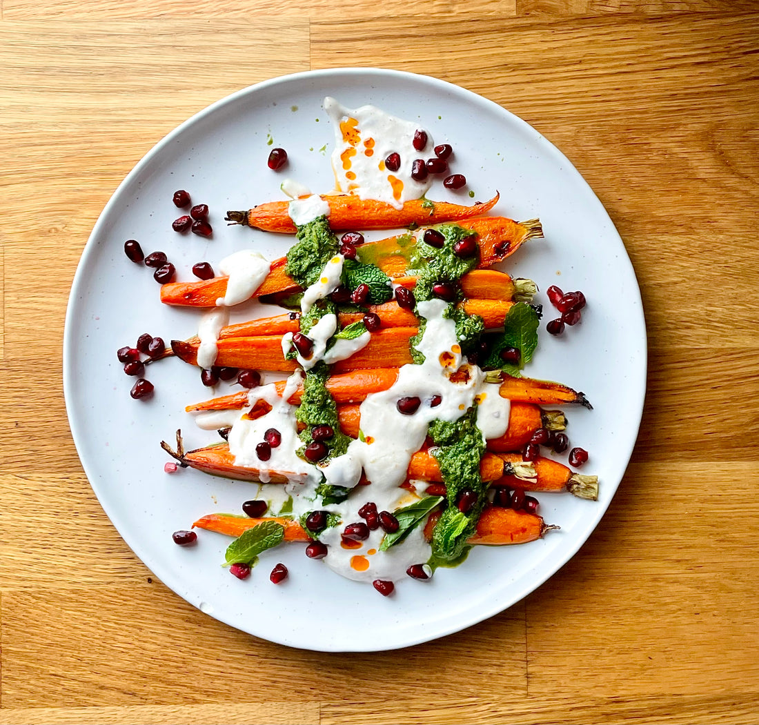 Maple Glazed Carrots w/ Chili Yogurt